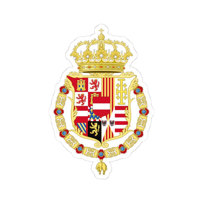 Coat of Arms of Charles VI of Austria as Monarch of Naples and Sicily (Italy) (Coat of Arms) STICKER Vinyl Kiss-Cut Decal 4 Inch White - The Sticker Space