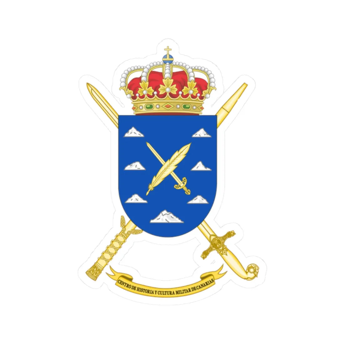 Coat of Arms of CHCM - Canary Islands (Spain) (Coat of Arms) STICKER Vinyl Kiss-Cut Decal 2 Inch White - The Sticker Space