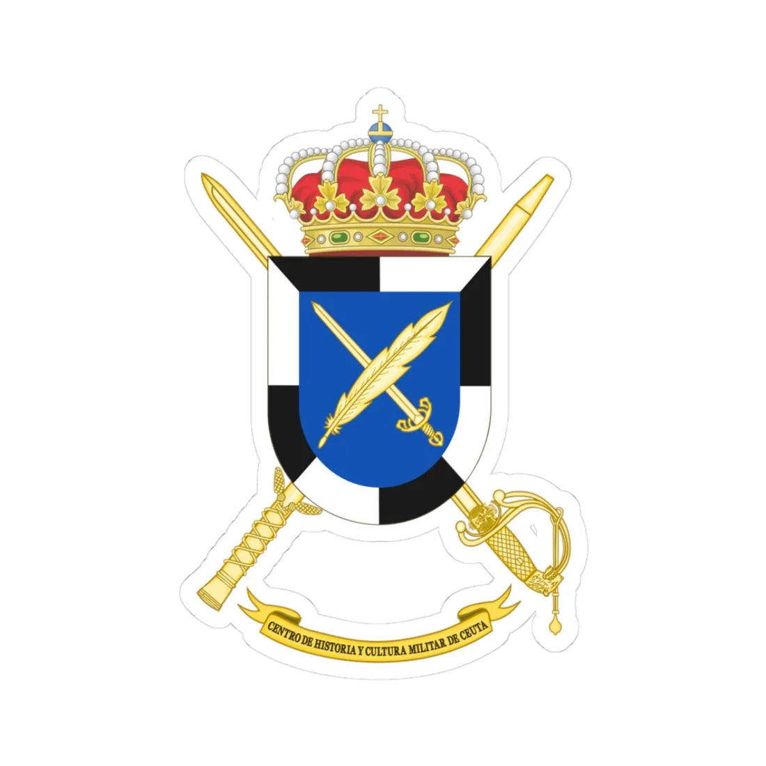 Coat of Arms of CHCM - Ceuta (Spain) (Coat of Arms) STICKER Vinyl Kiss-Cut Decal 3 Inch White - The Sticker Space