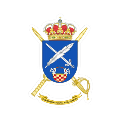 Coat of Arms of CHCM - Melilla (Spain) (Coat of Arms) STICKER Vinyl Kiss-Cut Decal 2 Inch White - The Sticker Space