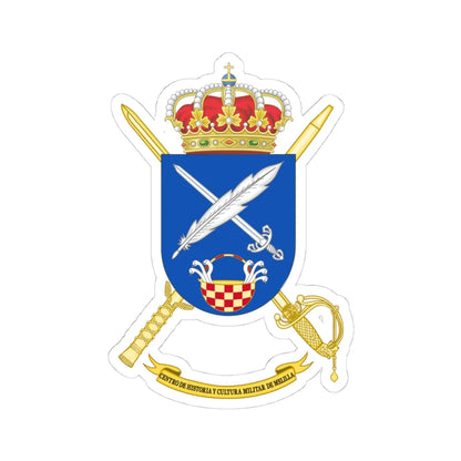 Coat of Arms of CHCM - Melilla (Spain) (Coat of Arms) STICKER Vinyl Kiss-Cut Decal 4 Inch White - The Sticker Space