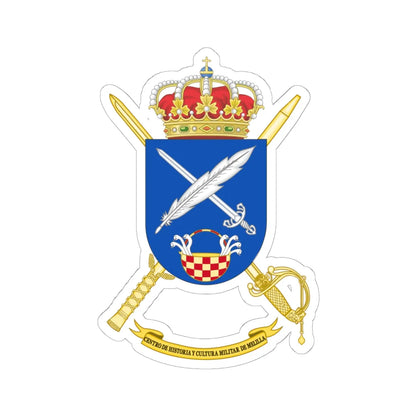 Coat of Arms of CHCM - Melilla (Spain) (Coat of Arms) STICKER Vinyl Kiss-Cut Decal 6 Inch White - The Sticker Space
