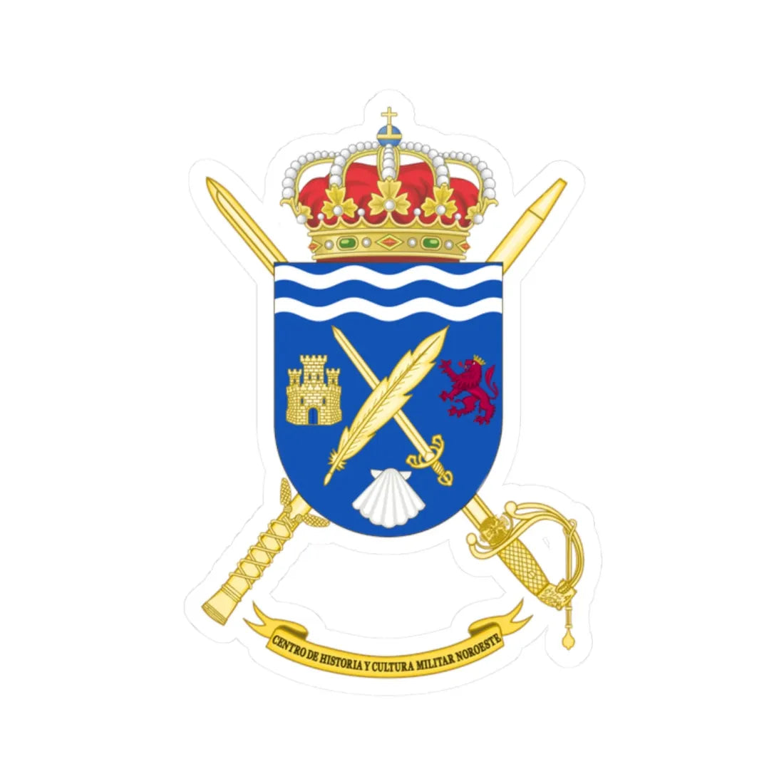 Coat of Arms of CHCM - Noroeste (Spain) (Coat of Arms) STICKER Vinyl Kiss-Cut Decal 2 Inch White - The Sticker Space