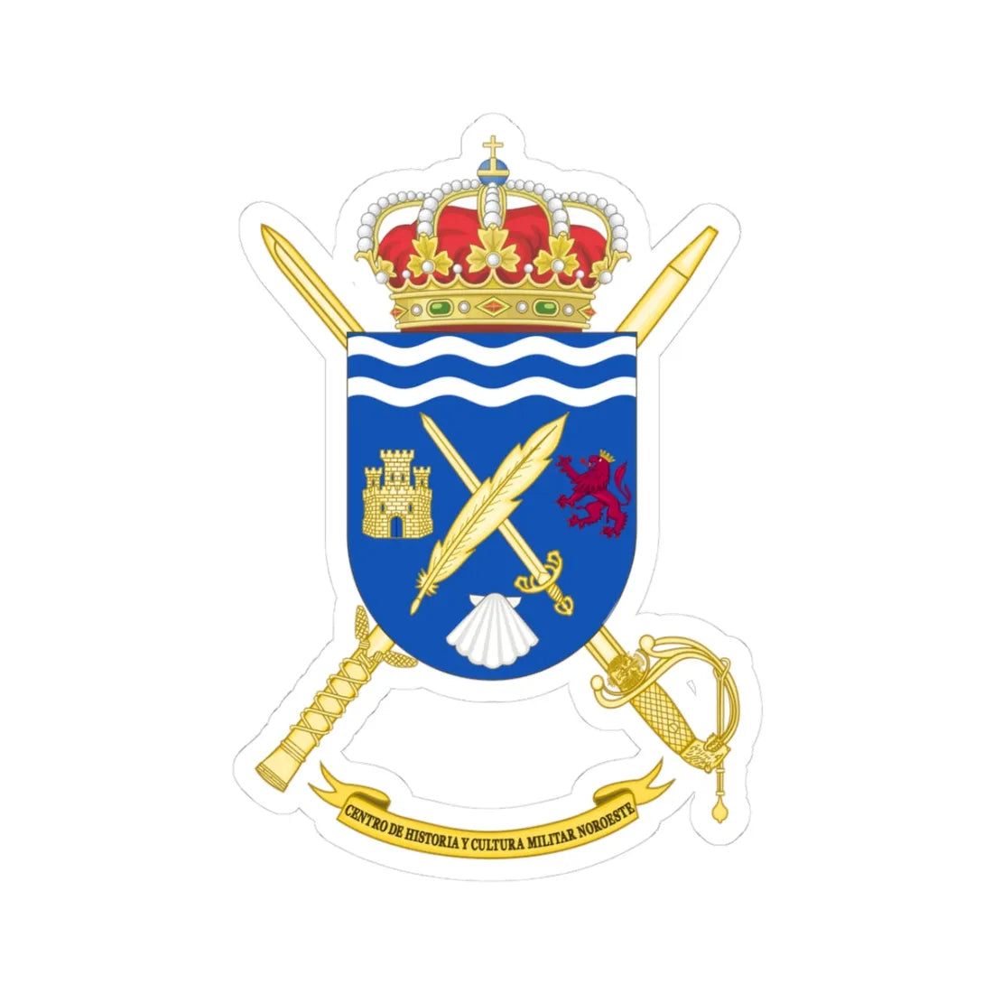 Coat of Arms of CHCM - Noroeste (Spain) (Coat of Arms) STICKER Vinyl Kiss-Cut Decal 3 Inch White - The Sticker Space