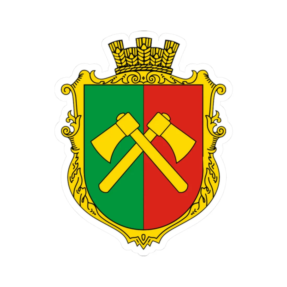 Coat of Arms of Cherepyn (Ukraine) (Coat of Arms) STICKER Vinyl Kiss-Cut Decal 2 Inch White - The Sticker Space