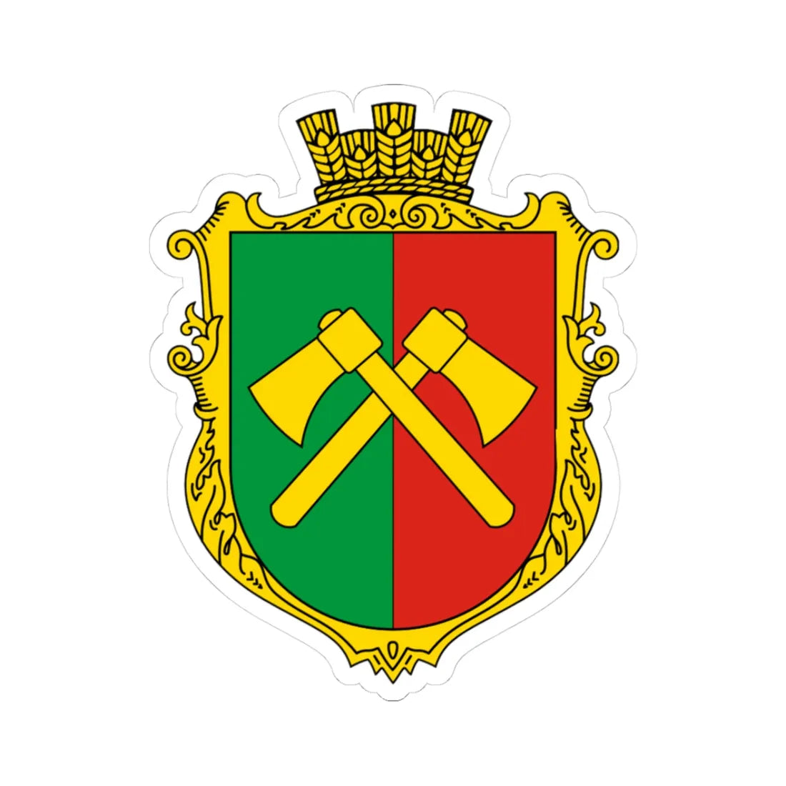 Coat of Arms of Cherepyn (Ukraine) (Coat of Arms) STICKER Vinyl Kiss-Cut Decal 3 Inch White - The Sticker Space