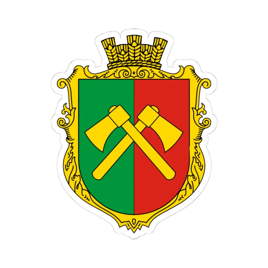 Coat of Arms of Cherepyn (Ukraine) (Coat of Arms) STICKER Vinyl Kiss-Cut Decal 4 Inch White - The Sticker Space