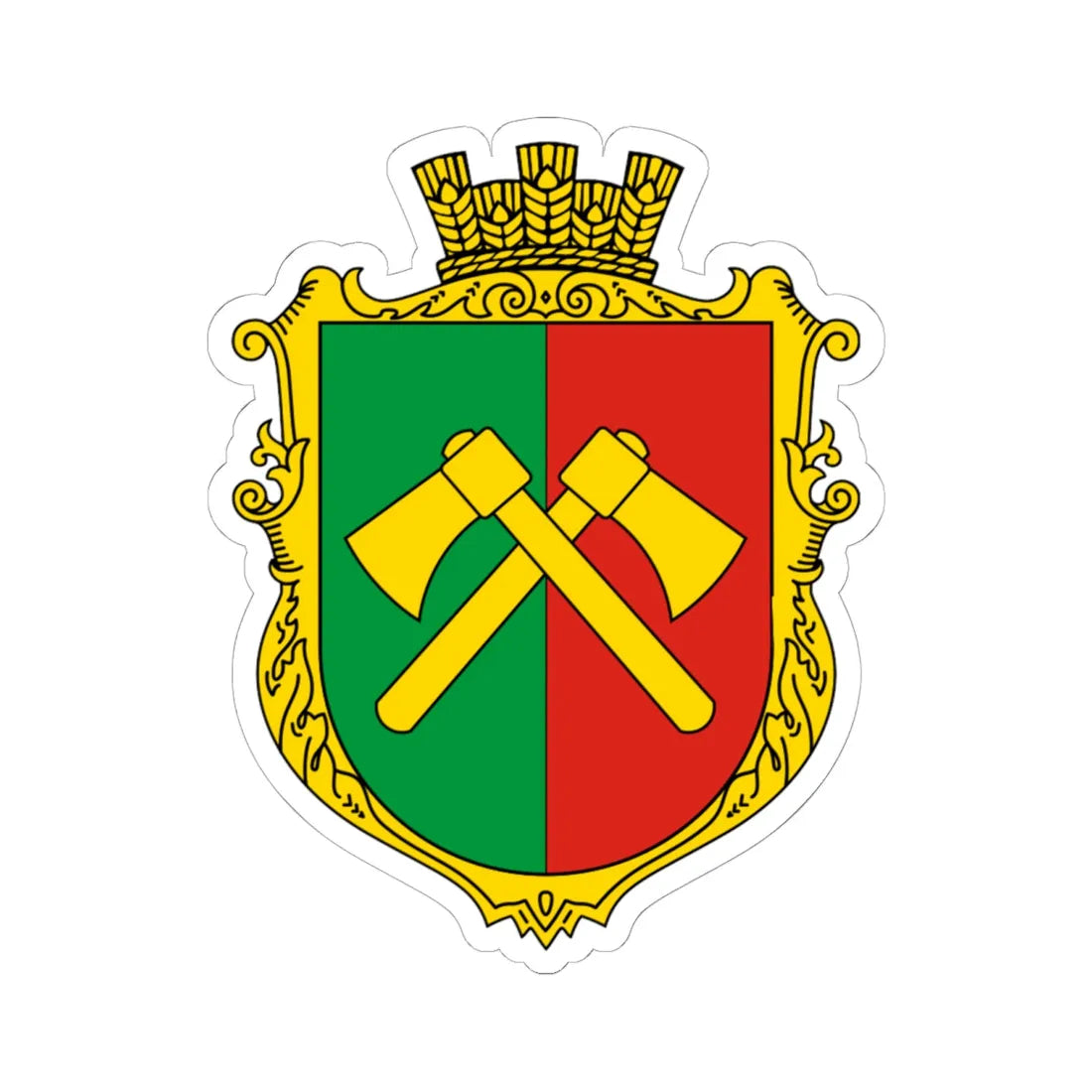 Coat of Arms of Cherepyn (Ukraine) (Coat of Arms) STICKER Vinyl Kiss-Cut Decal 6 Inch White - The Sticker Space