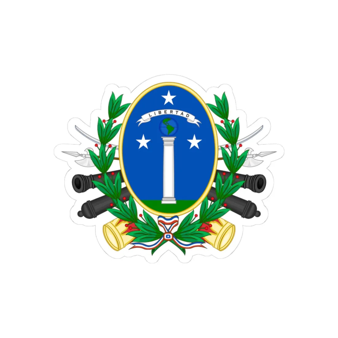 Coat of Arms of Chile (1819-1834) - STICKER Vinyl Kiss-Cut Decal 3 Inch White - The Sticker Space