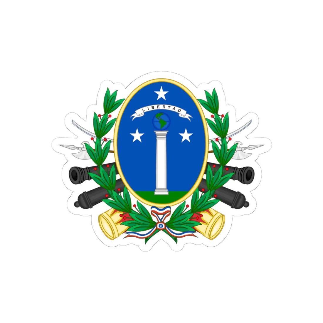 Coat of Arms of Chile (1819-1834) - STICKER Vinyl Kiss-Cut Decal 4 Inch White - The Sticker Space