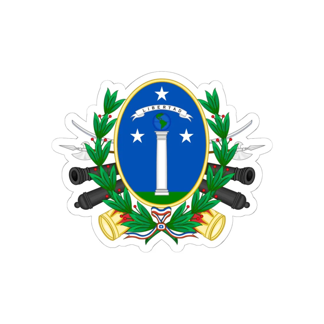 Coat of Arms of Chile (1819-1834) - STICKER Vinyl Kiss-Cut Decal 6 Inch White - The Sticker Space