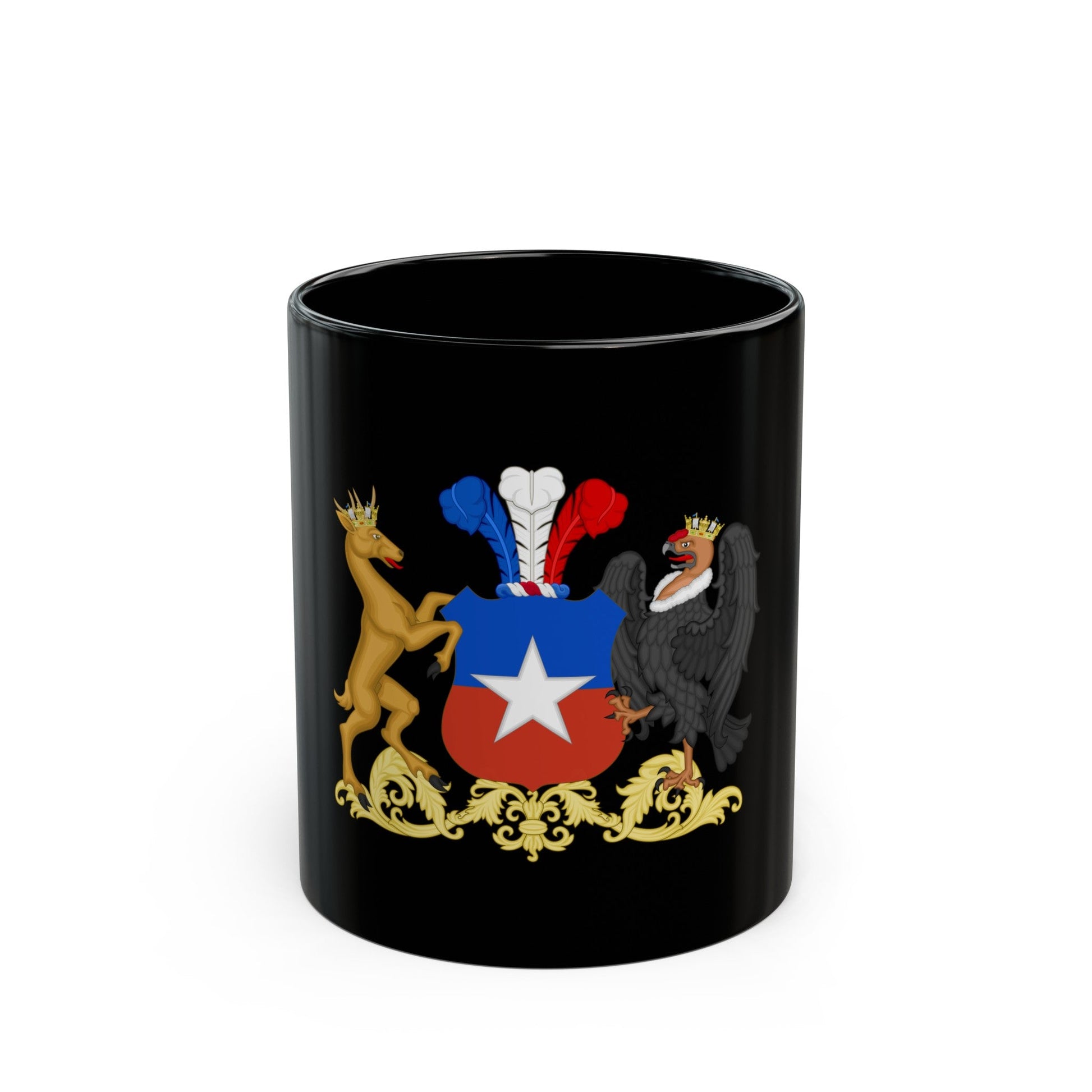 Coat of Arms of Chile (1834-1920) - Black Coffee Mug-11oz-The Sticker Space