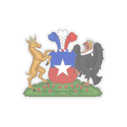 Coat of Arms of Chile (1834-1920) Compartment Variant - STICKER Vinyl Kiss-Cut Decal 4 Inch Transparent - The Sticker Space