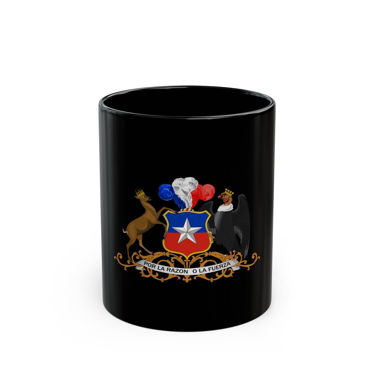 Coat of arms of Chile 3 - Black Coffee Mug-11oz-The Sticker Space