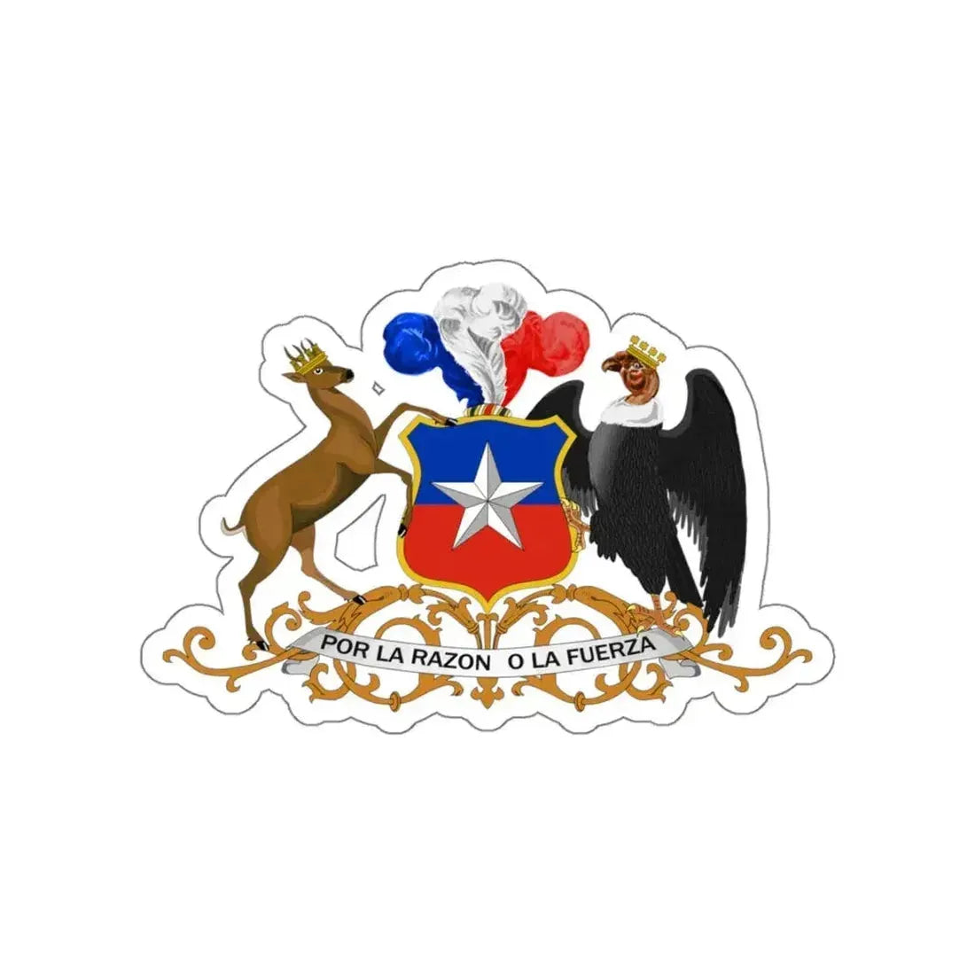 Coat of arms of Chile 3 STICKER Vinyl Die-Cut Decal - The Sticker Space