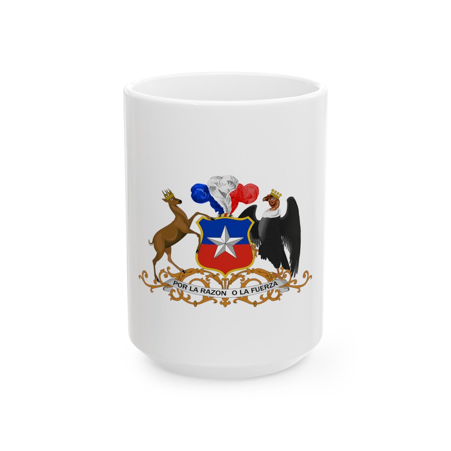 Coat of arms of Chile 3 - White Coffee Mug-15oz-The Sticker Space