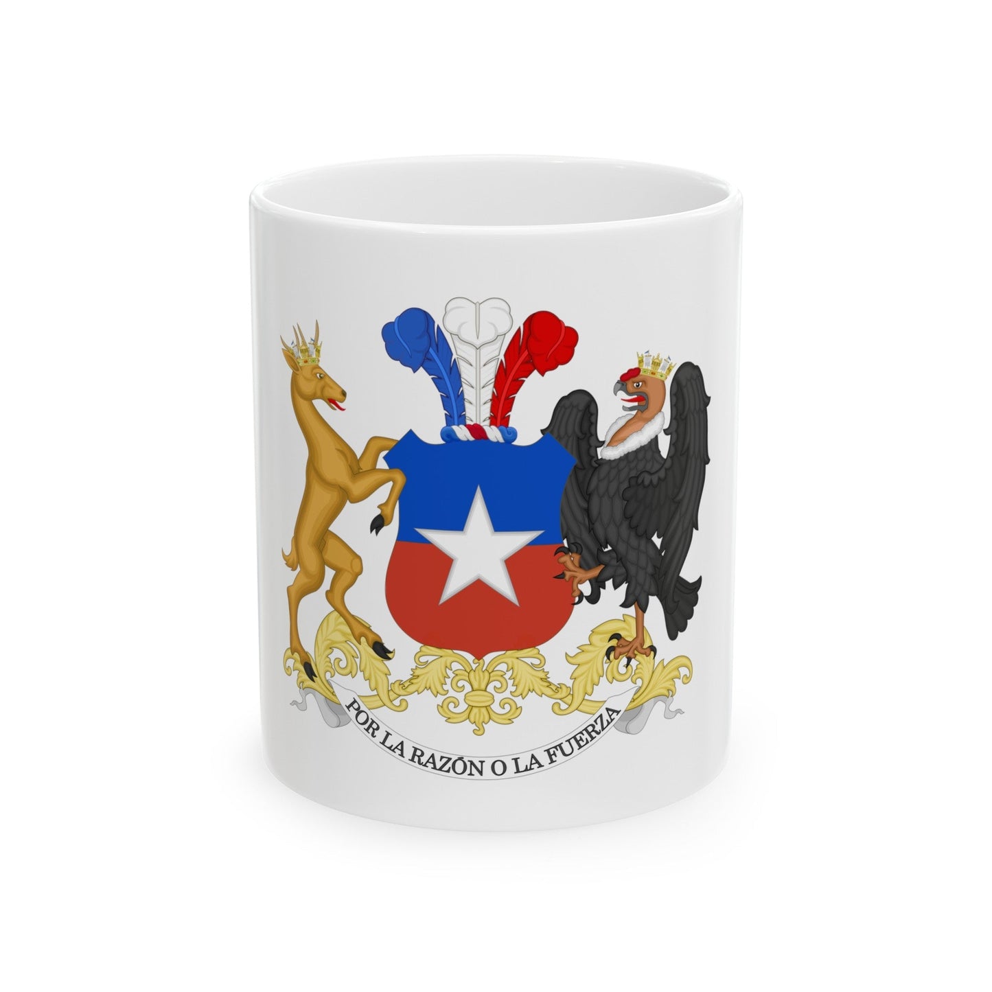 Coat of Arms of Chile - White Coffee Mug-11oz-The Sticker Space