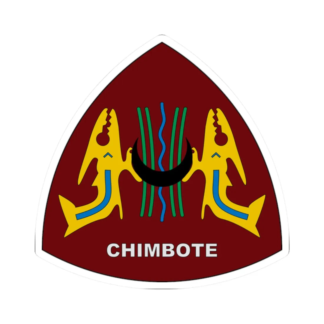 Coat of arms of Chimbote (Peru) (Coat of Arms) STICKER Vinyl Kiss-Cut Decal 2 Inch White - The Sticker Space