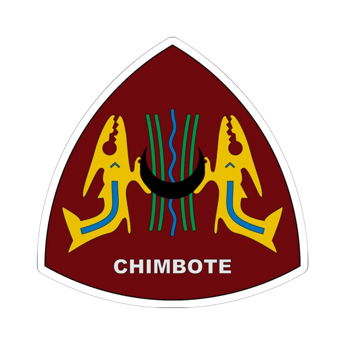 Coat of arms of Chimbote (Peru) (Coat of Arms) STICKER Vinyl Kiss-Cut Decal 6 Inch White - The Sticker Space