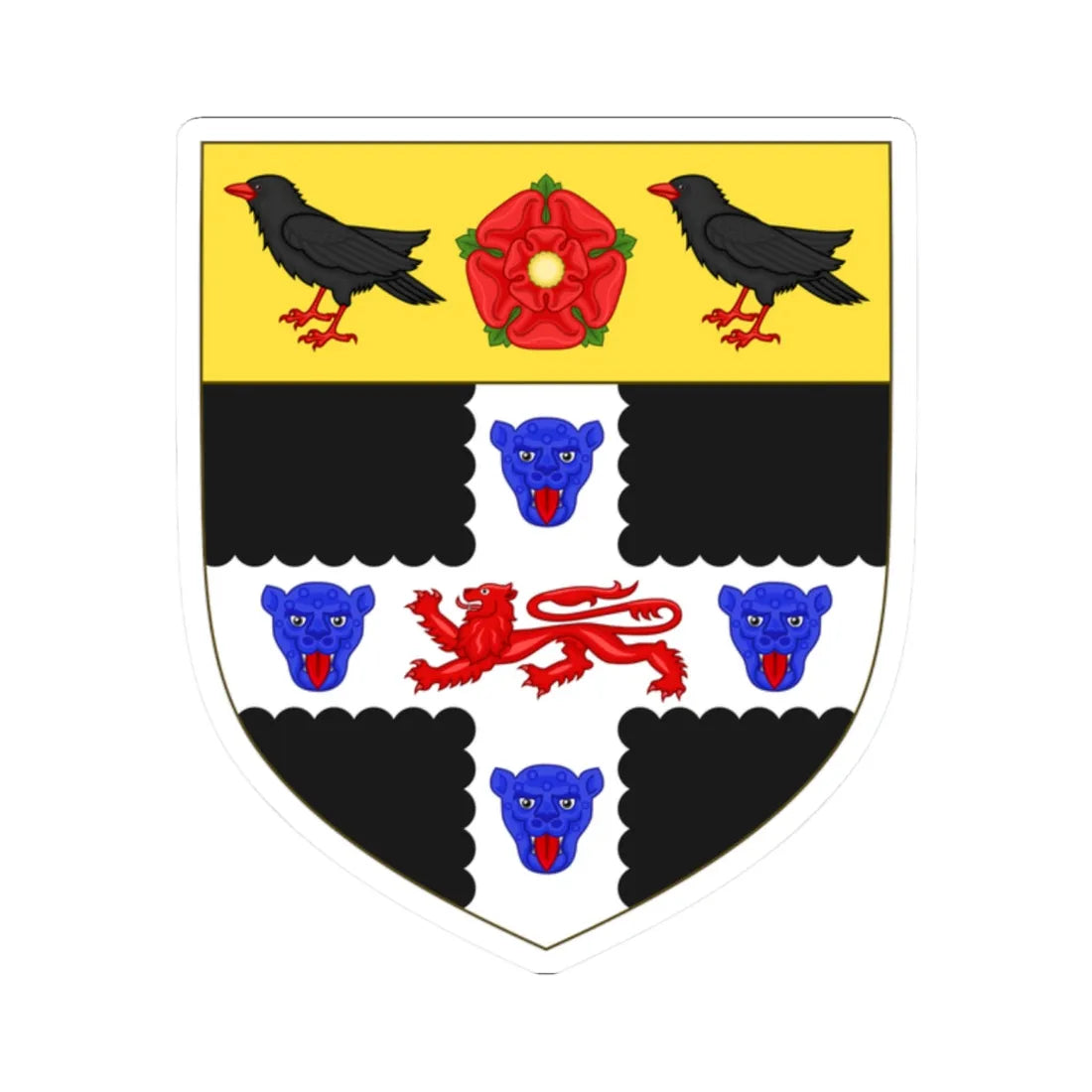 Coat of arms of Christ Church Oxford (England) (Coat of Arms) STICKER Vinyl Kiss-Cut Decal 2 Inch White - The Sticker Space