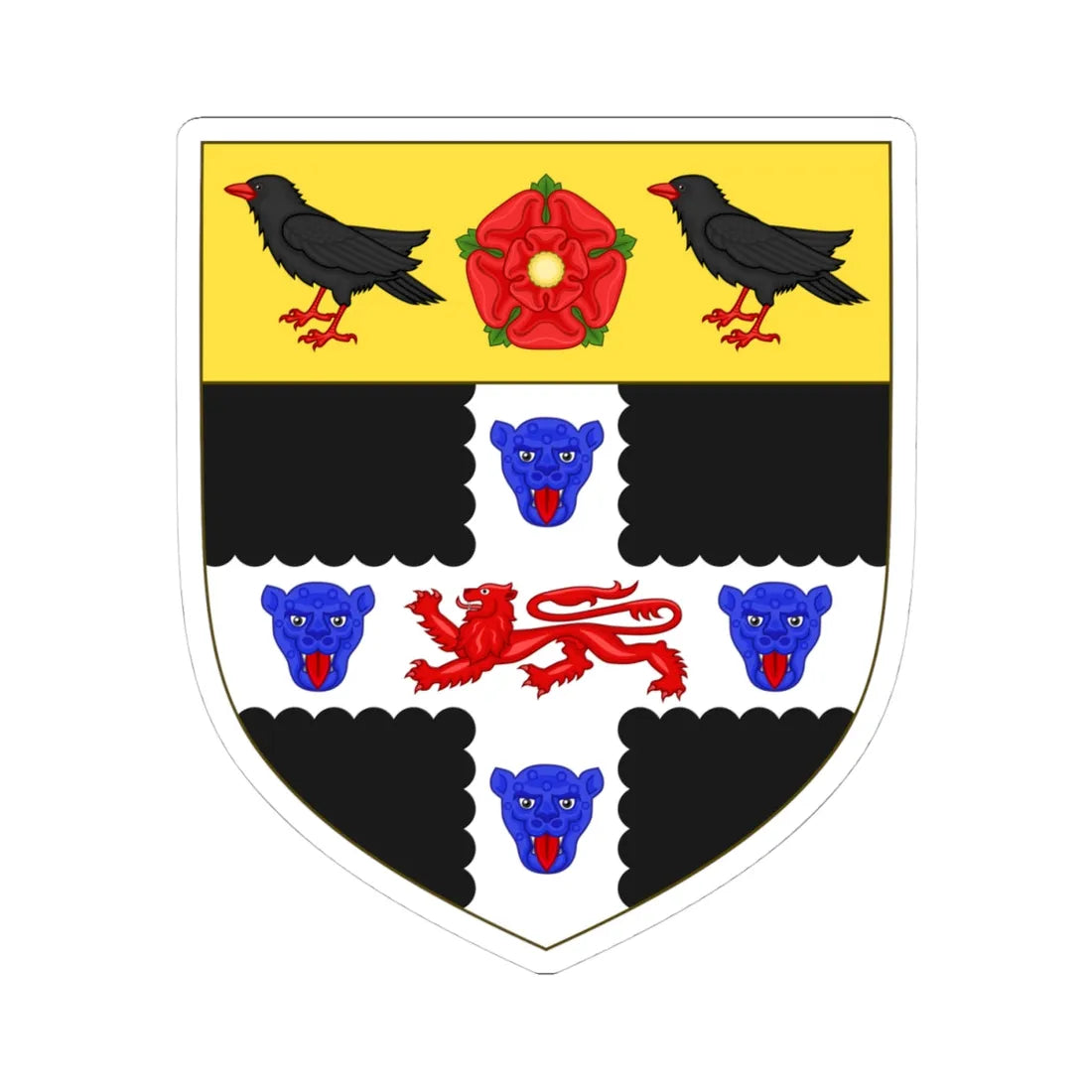 Coat of arms of Christ Church Oxford (England) (Coat of Arms) STICKER Vinyl Kiss-Cut Decal 4 Inch White - The Sticker Space