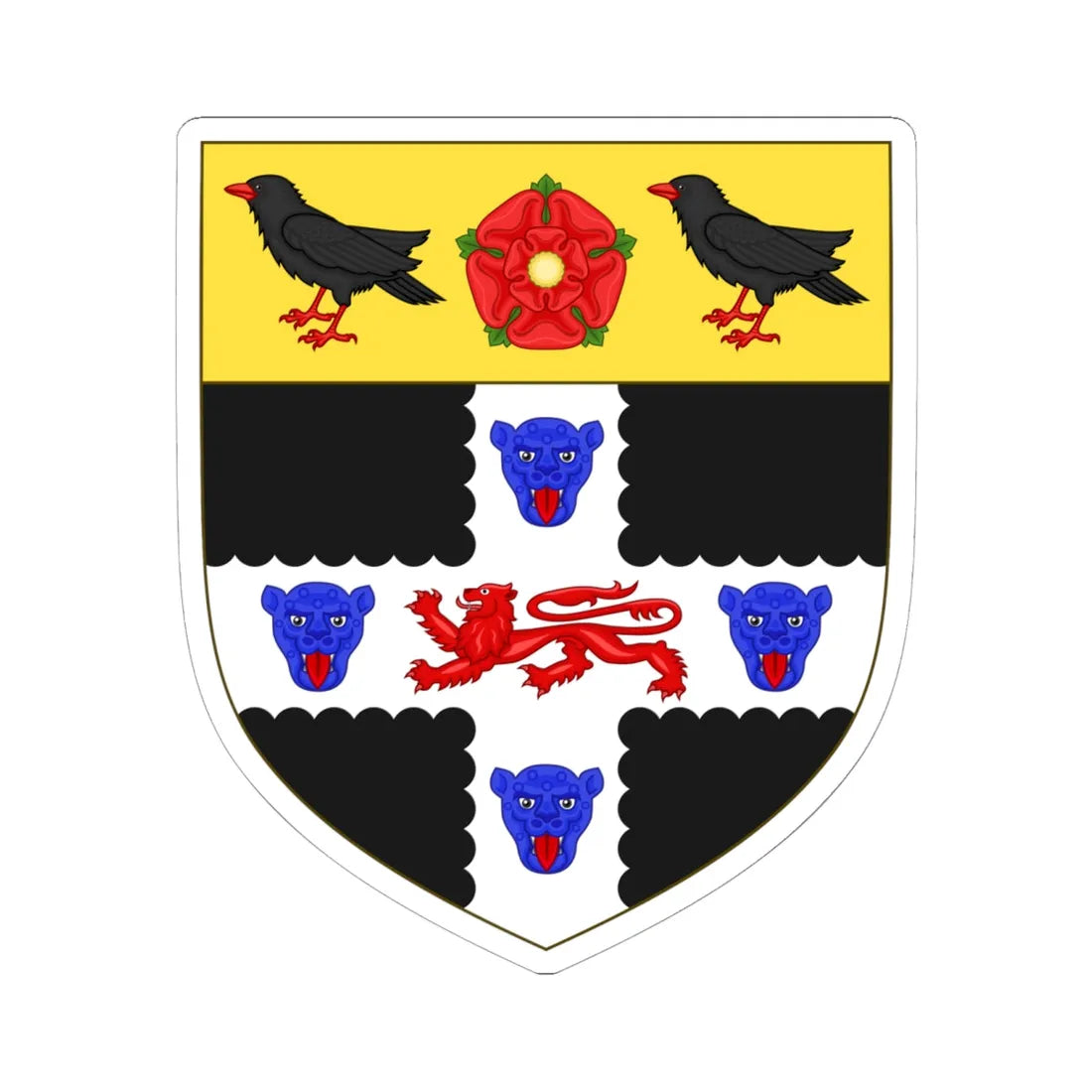 Coat of arms of Christ Church Oxford (England) (Coat of Arms) STICKER Vinyl Kiss-Cut Decal 6 Inch White - The Sticker Space