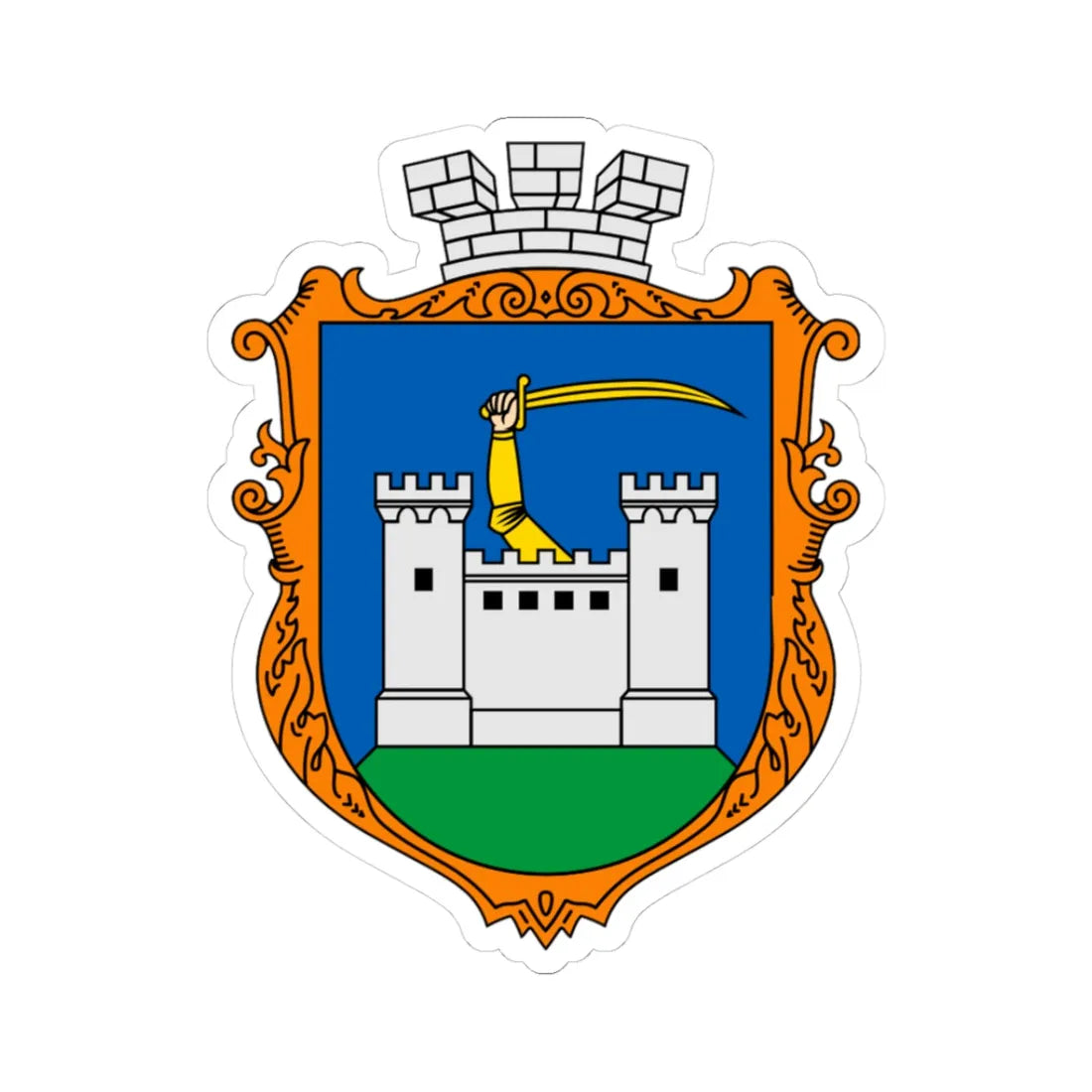 Coat of Arms of Chudniv (Ukraine) (Coat of Arms) STICKER Vinyl Kiss-Cut Decal 3 Inch White - The Sticker Space