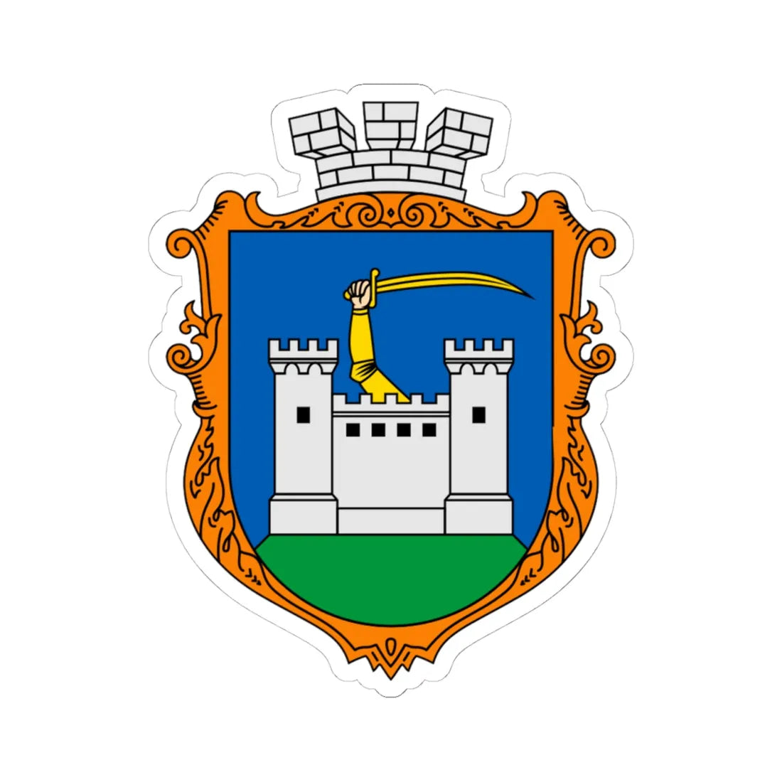 Coat of Arms of Chudniv (Ukraine) (Coat of Arms) STICKER Vinyl Kiss-Cut Decal 4 Inch White - The Sticker Space