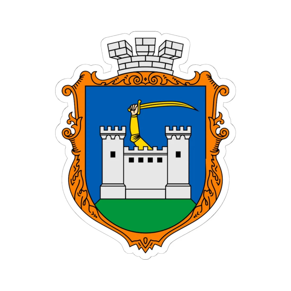 Coat of Arms of Chudniv (Ukraine) (Coat of Arms) STICKER Vinyl Kiss-Cut Decal 6 Inch White - The Sticker Space