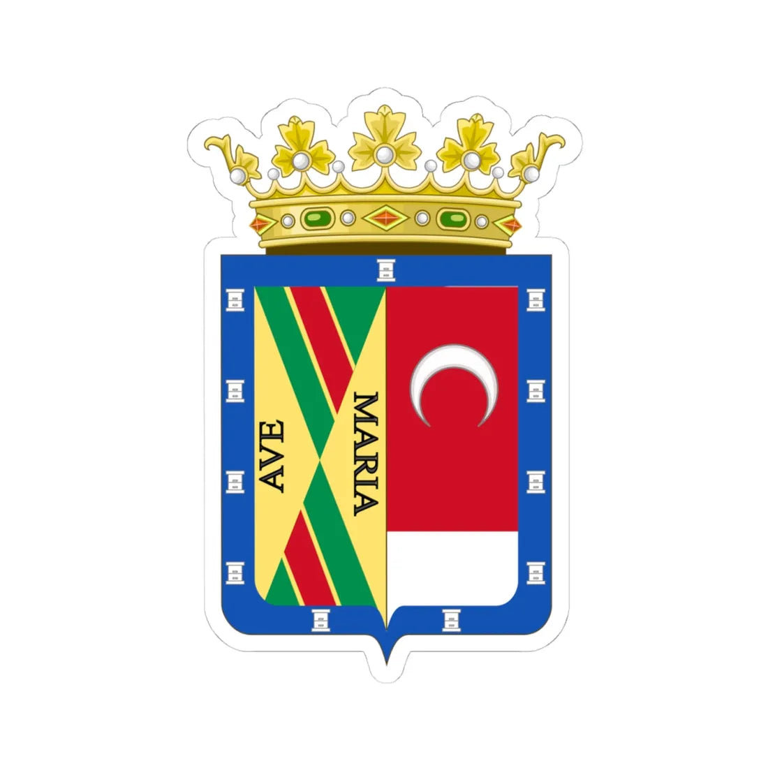 Coat of Arms of Colmenar Viejo (Spain) (Coat of Arms) STICKER Vinyl Kiss-Cut Decal 4 Inch White - The Sticker Space