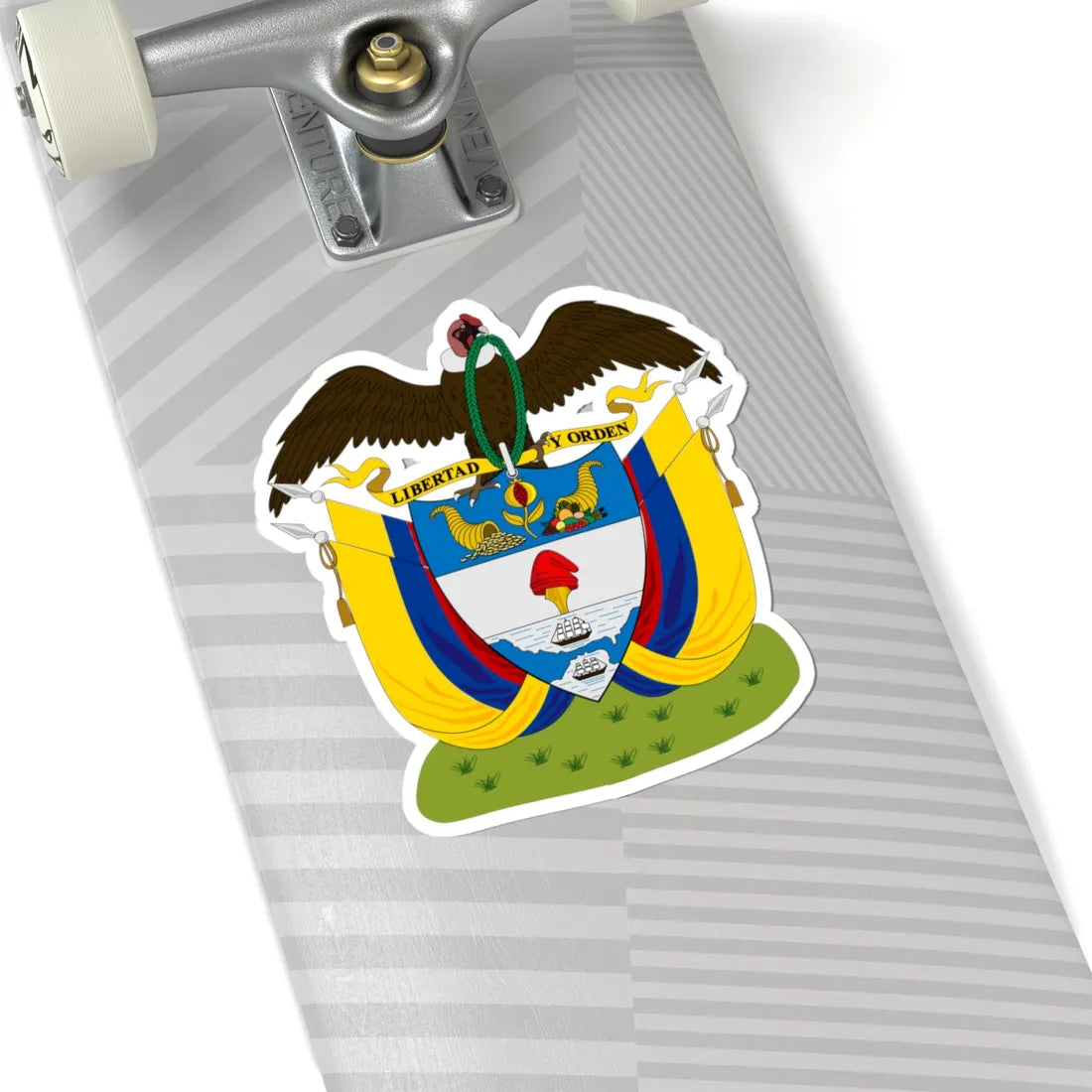 Coat of arms of Colombia 1890 (Colombia) (Coat of Arms) STICKER Vinyl Kiss-Cut Decal - The Sticker Space
