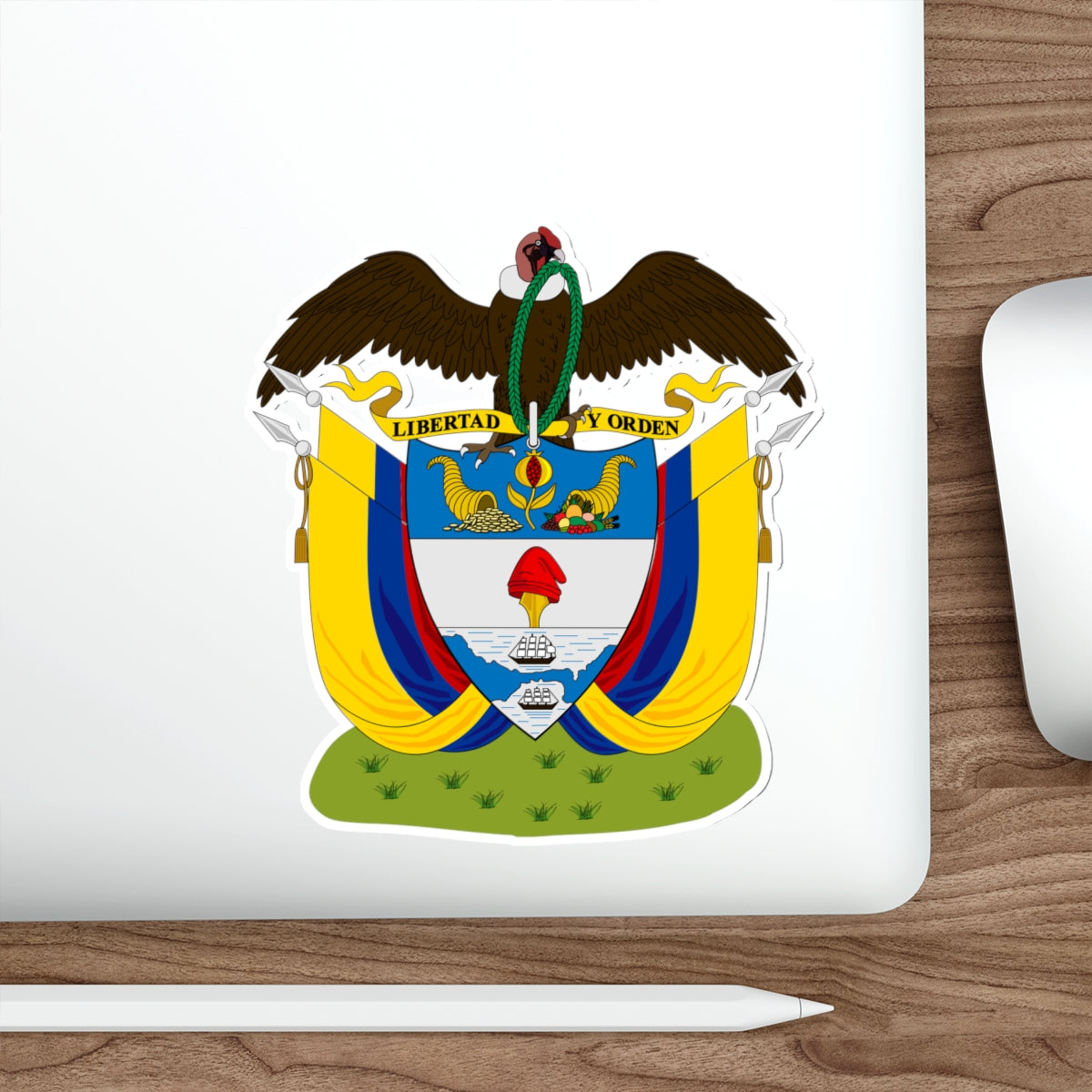 Coat of arms of Colombia (1890) STICKER Vinyl Die-Cut Decal-The Sticker Space