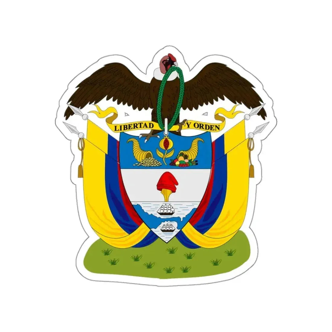 Coat of arms of Colombia (1890) STICKER Vinyl Die-Cut Decal - The Sticker Space