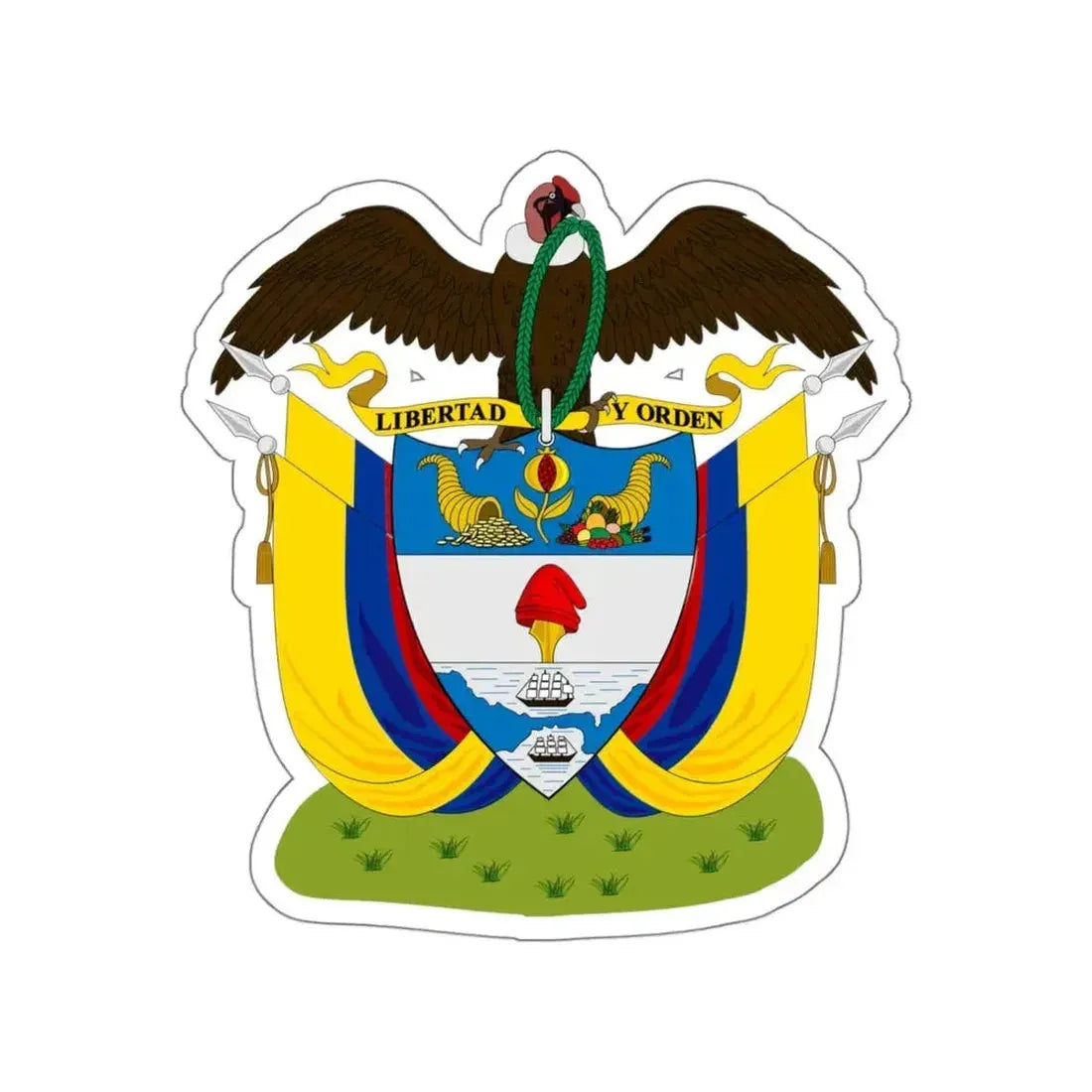 Coat of arms of Colombia (1890) STICKER Vinyl Die-Cut Decal - The Sticker Space