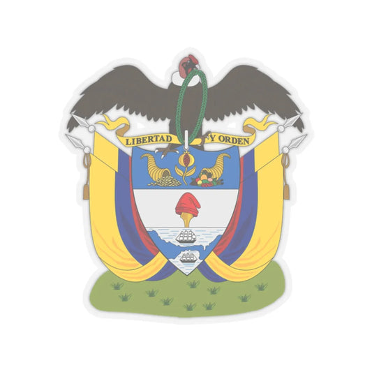 Coat of arms of Colombia (1890) - STICKER Vinyl Kiss-Cut Decal 2 Inch Transparent - The Sticker Space