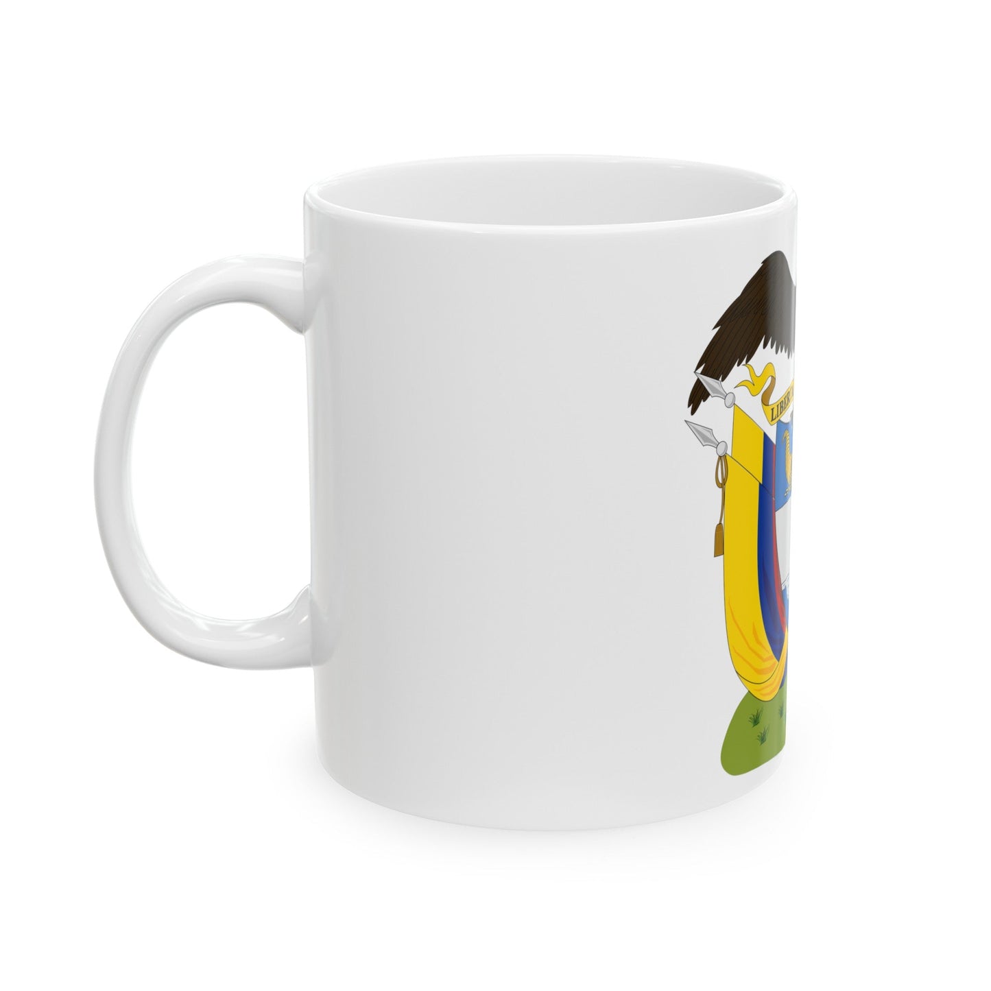 Coat of arms of Colombia (1890) - White Coffee Mug-The Sticker Space