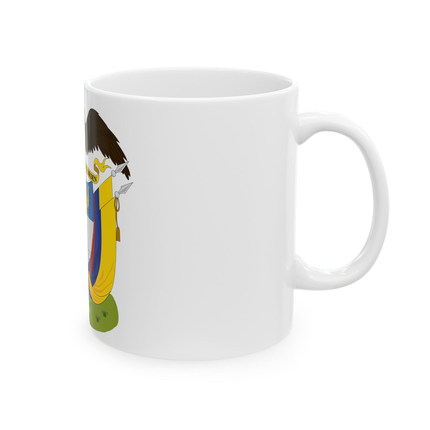 Coat of arms of Colombia (1890) - White Coffee Mug-The Sticker Space