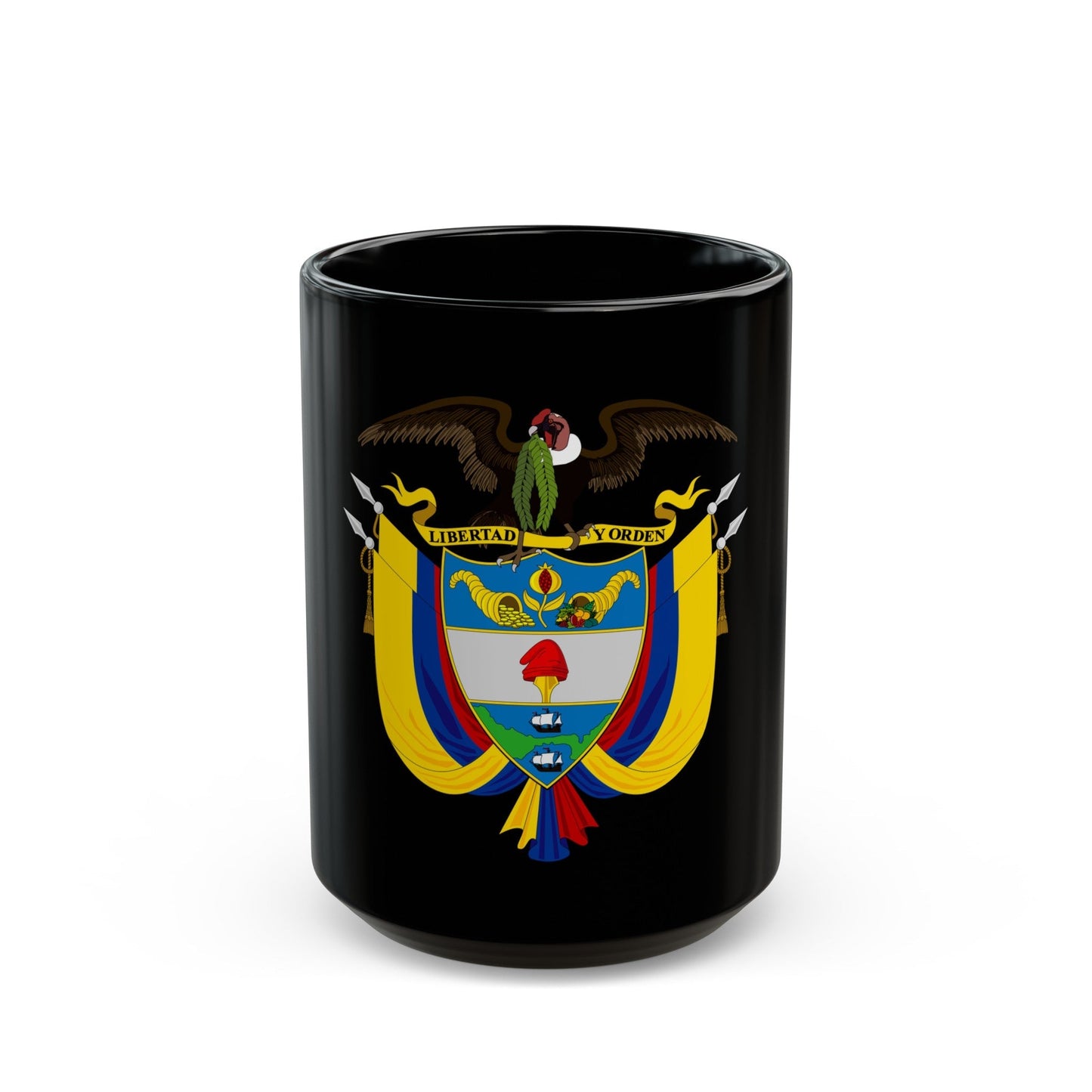 Coat of arms of Colombia 2 - Black Coffee Mug-15oz-The Sticker Space