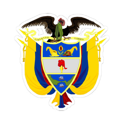 Coat of arms of Colombia 2 (Colombia) (Coat of Arms) STICKER Vinyl Kiss-Cut Decal 4 Inch White - The Sticker Space