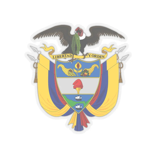 Coat of arms of Colombia 2 - STICKER Vinyl Kiss-Cut Decal 2 Inch Transparent - The Sticker Space