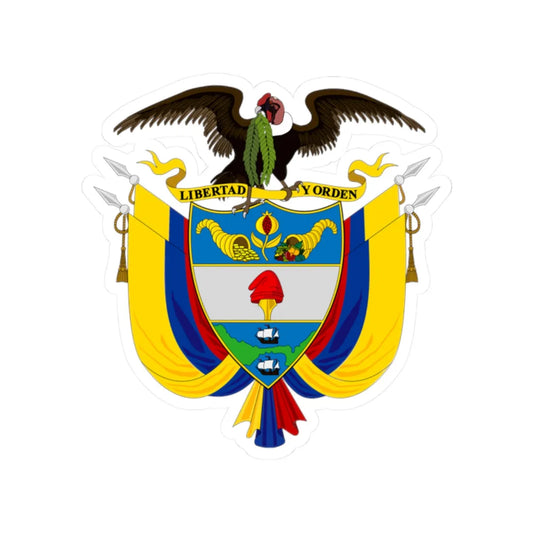 Coat of arms of Colombia 2 - STICKER Vinyl Kiss-Cut Decal 2 Inch White - The Sticker Space