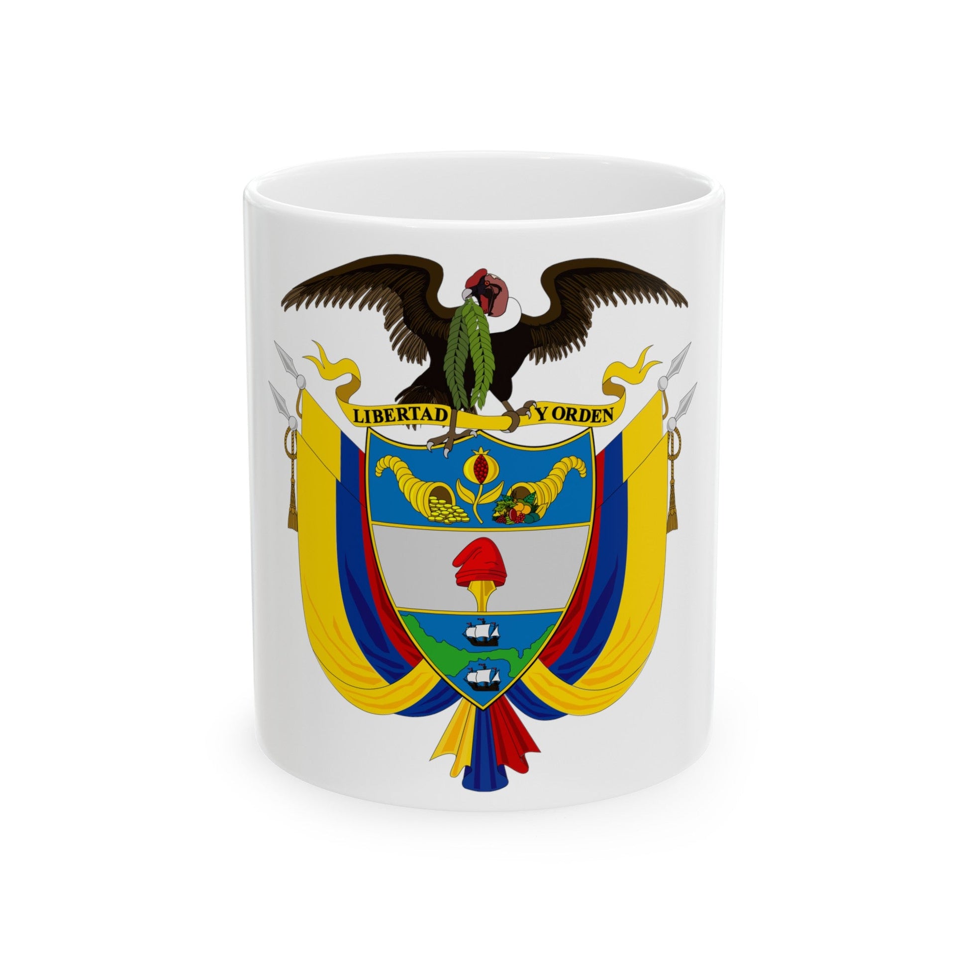 Coat of arms of Colombia 2 - White Coffee Mug-11oz-The Sticker Space