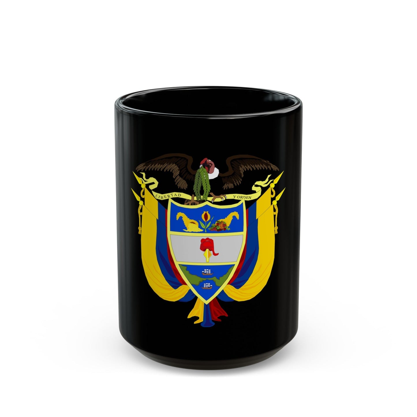 Coat of arms of Colombia 3 - Black Coffee Mug-15oz-The Sticker Space