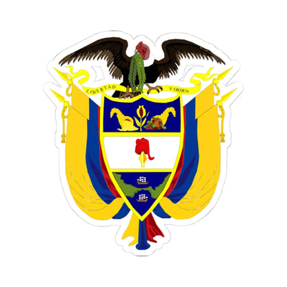 Coat of arms of Colombia 3 (Colombia) (Coat of Arms) STICKER Vinyl Kiss-Cut Decal 4 Inch White - The Sticker Space