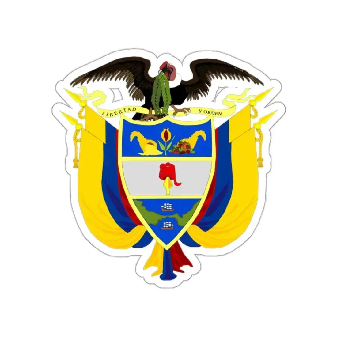Coat of arms of Colombia 3 STICKER Vinyl Die-Cut Decal - The Sticker Space