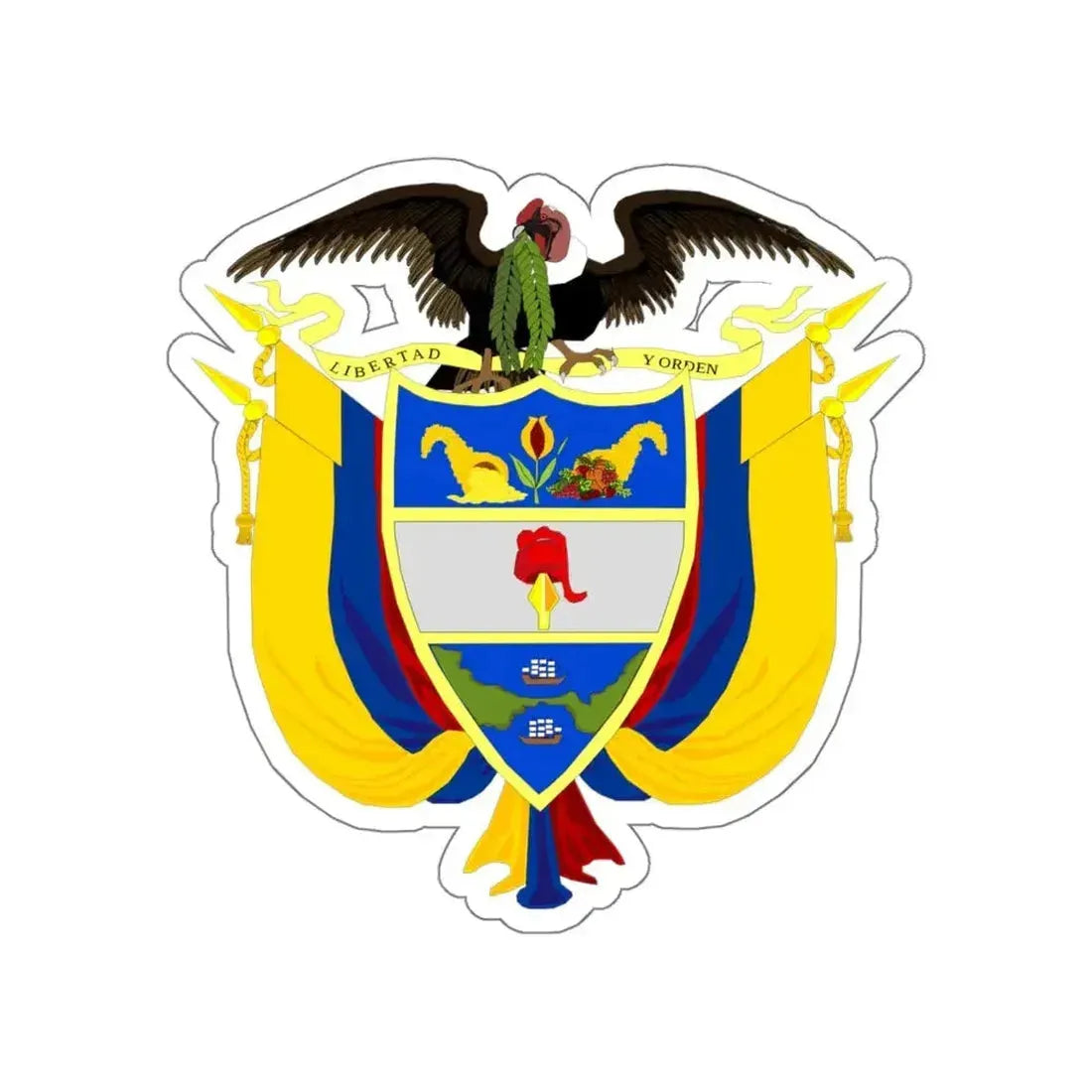 Coat of arms of Colombia 3 STICKER Vinyl Die-Cut Decal - The Sticker Space