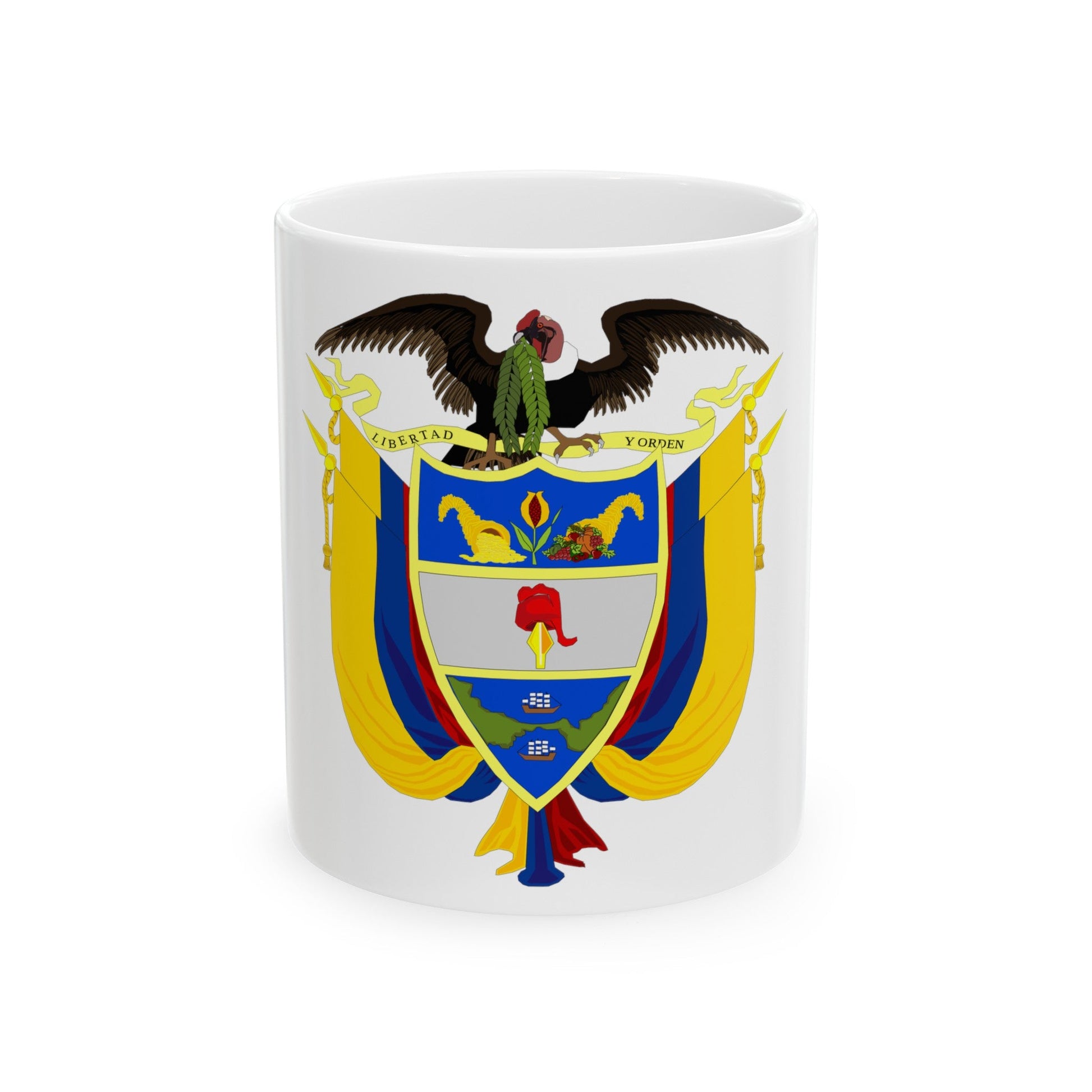 Coat of arms of Colombia 3 - White Coffee Mug-11oz-The Sticker Space