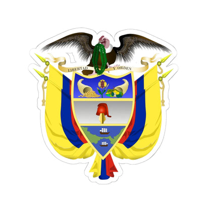 Coat of arms of Colombia 4 (Colombia) (Coat of Arms) STICKER Vinyl Kiss-Cut Decal 6 Inch White - The Sticker Space