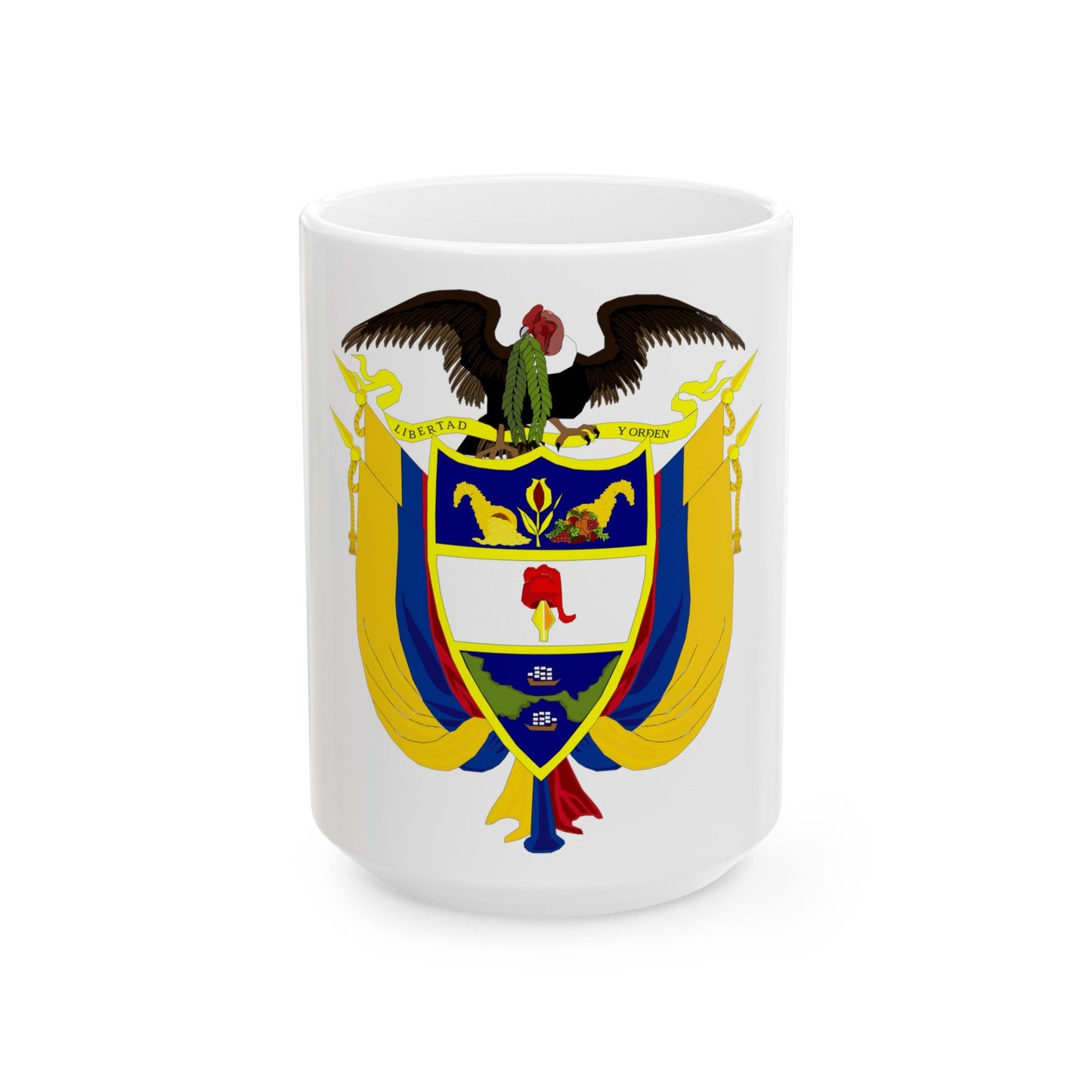 Coat of arms of Colombia 4 - White Coffee Mug-15oz-The Sticker Space