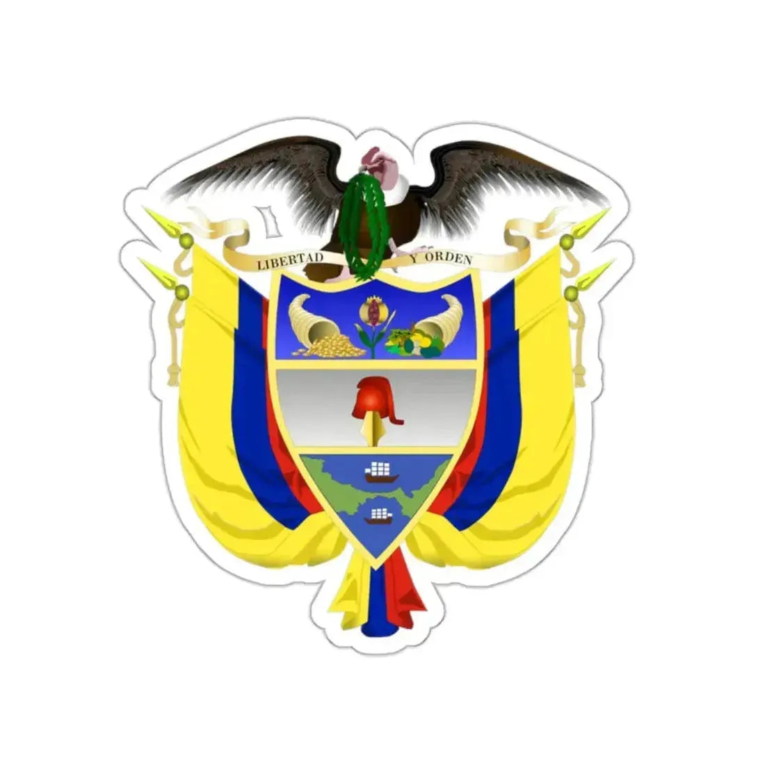 Coat of arms of Colombia 5 STICKER Vinyl Die-Cut Decal - The Sticker Space